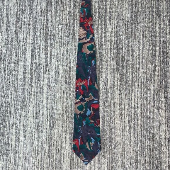 J Garcia Mens Drummers Collection Six‎ Neck Tie Colorful Print 100% Silk - Picture 1 of 8